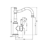 York Basin Mixer Hook Spout With Metal Lever Aged Brass