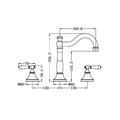York Basin Set With Metal Lever Matte Black