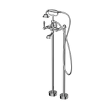 York Freestanding Bath Set With Metal Hand Shower Chrome