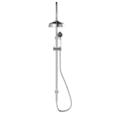 York Twin Shower With White Porcelain Hand Shower Chrome