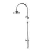 York Twin Shower With White Porcelain Hand Shower Chrome