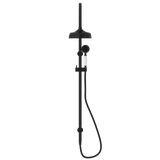 York Twin Shower With White Porcelain Hand Shower Matte Black
