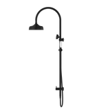 York Twin Shower With White Porcelain Hand Shower Matte Black