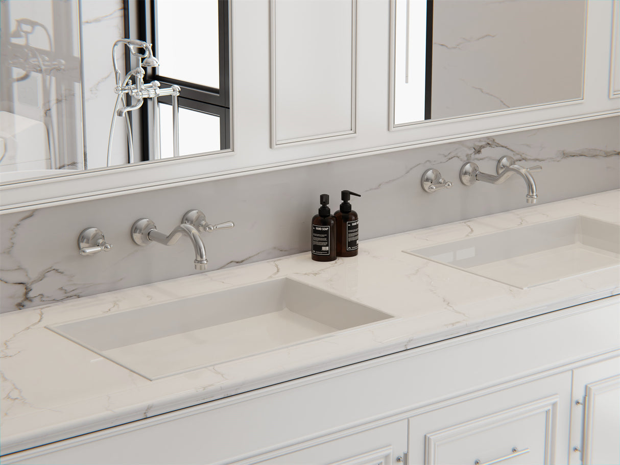 York Wall Basin Set With Metal Lever Chrome
