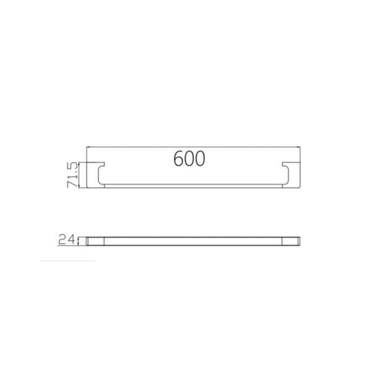 PEARL SINGLE TOWEL RAIL 600MM CHROME
