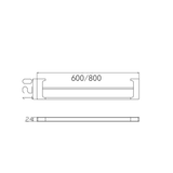 PEARL DOUBLE TOWEL RAIL 800MM MATTE BLACK