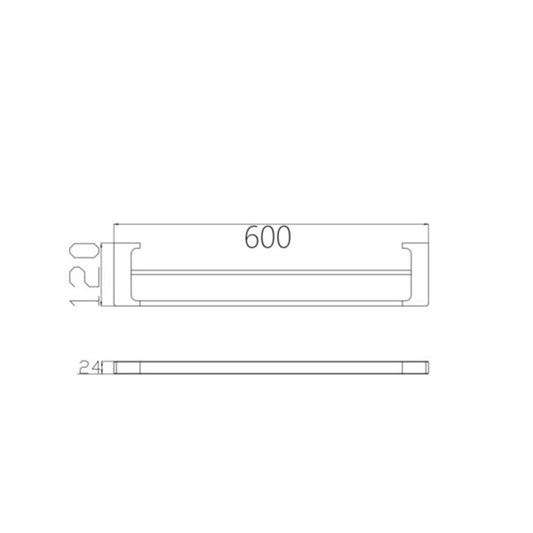 PEARL DOUBLE TOWEL RAIL 600MM CHROME