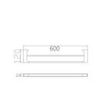 PEARL DOUBLE TOWEL RAIL 600MM GUN METAL