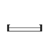 PEARL DOUBLE TOWEL RAIL 800MM MATTE BLACK