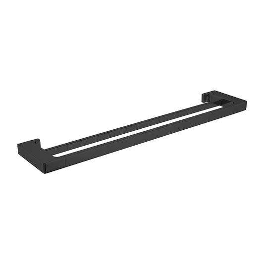 PEARL DOUBLE TOWEL RAIL 600MM MATTE BLACK