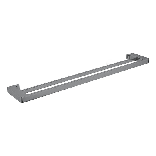 PEARL DOUBLE TOWEL RAIL 800MM GUN METAL