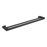 PEARL DOUBLE TOWEL RAIL 800MM MATTE BLACK