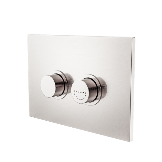 Raised Disabled Care Pneumatic Flush Buttons Plate Dda Compliant Brushed Nickel