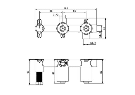 PREMIUM UNIVERSAL PROGRESSIVE SHOWER SYSTEM BODY ONLY (NRUB005P)