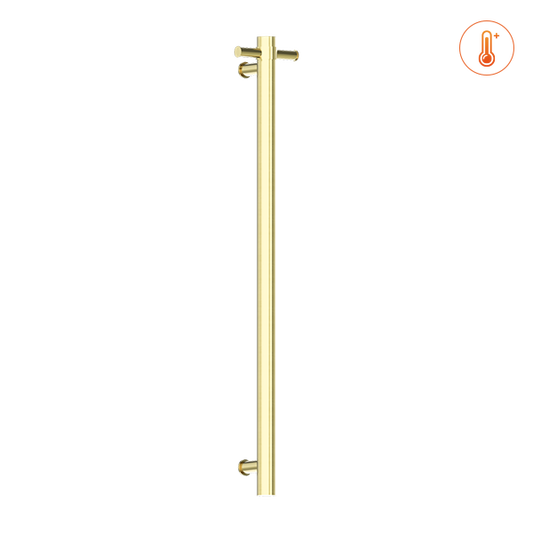 Heated Vertical Towel Rail Brushed Gold