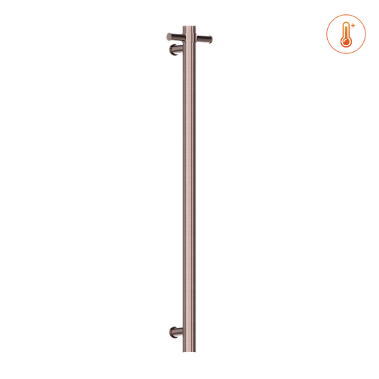 Heated Vertical Towel Rail Brushed Bronze