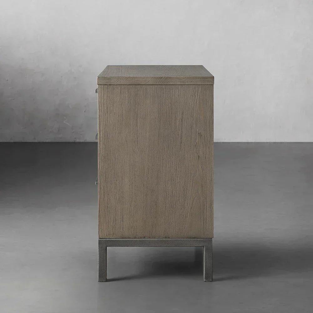 Palmer Large Nightstand Wood Nightside Table Bedroom 3 Drawer Cabinet