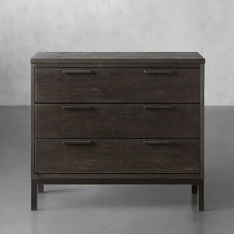 Palmer Large Nightstand Wood Nightside Table Bedroom 3 Drawer Cabinet