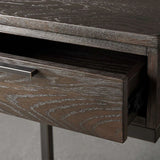 Palmer Wood Storage Nightstand Sleek Iron Frame Night side Table