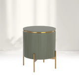 Panoso Wood Nightstand Luxurious Side Table with Gold Base