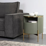 Panoso Wood Nightstand Luxurious Side Table with Gold Base