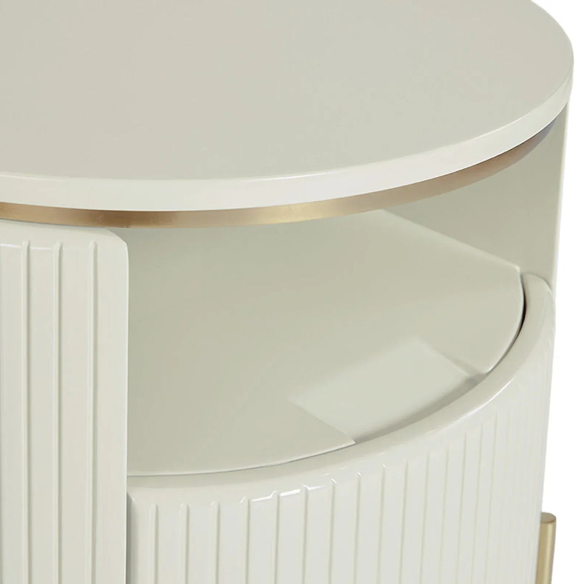 Panoso Wood Nightstand Luxurious Side Table with Gold Base