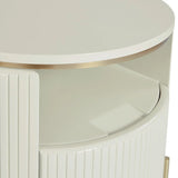 Panoso Wood Nightstand Luxurious Side Table with Gold Base
