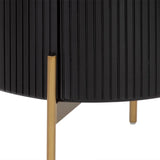 Panoso Wood Nightstand Luxurious Side Table with Gold Base