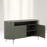 Panoso Curved Sideboard Luxury Buffet Cabinet With Gold stainless steel legs