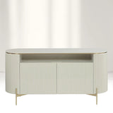 Panoso Curved Sideboard Luxury Buffet Cabinet With Gold stainless steel legs