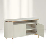 Panoso Curved Sideboard Luxury Buffet Cabinet With Gold stainless steel legs