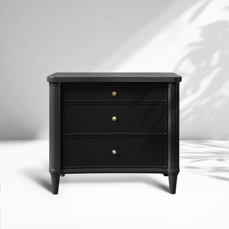 Henley Nightstand Solid Mahogany Nightside Tables With Three Drawers