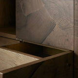 Polanco Wood Tall Storage Cabinet Large Sideboard With Two Spacious Drawers