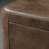 Polanco Wood Closed Nightstand Mosaic Surface Bedside Table