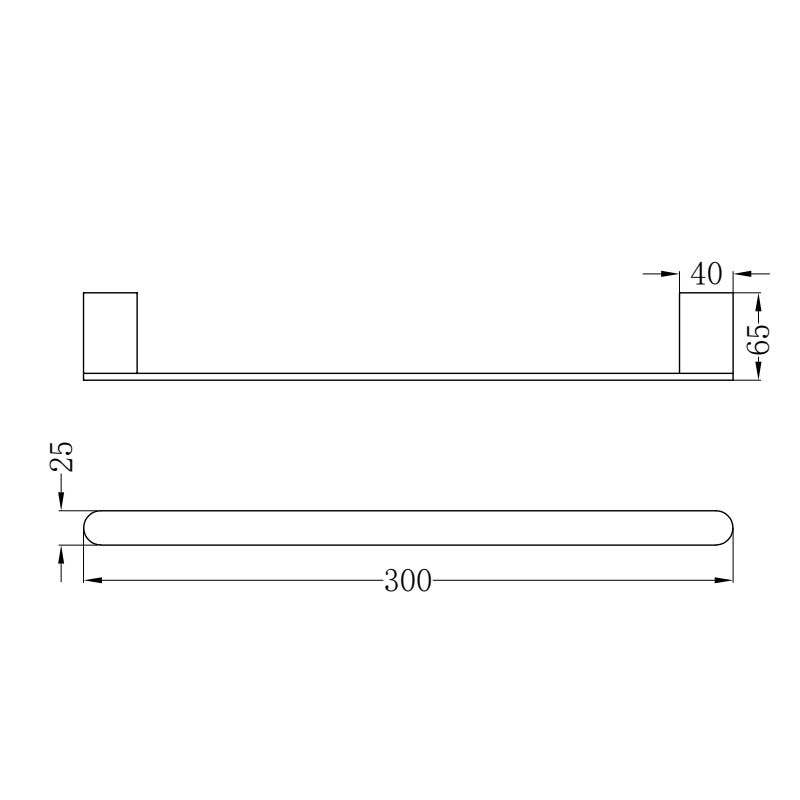 Bianca Hand Towel Rail Matte Black