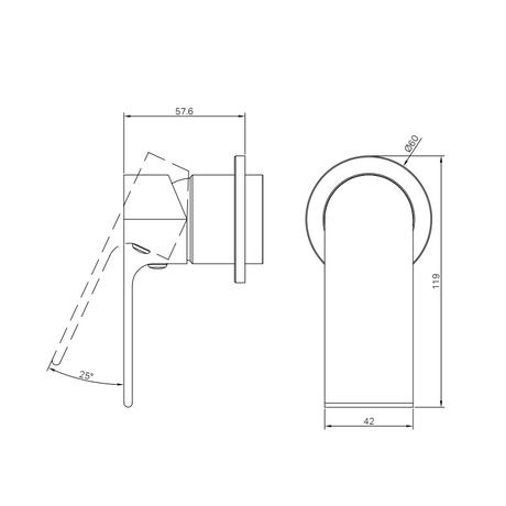 Bianca Shower Mixer 60mm Plate Trim Kits Only Chrome