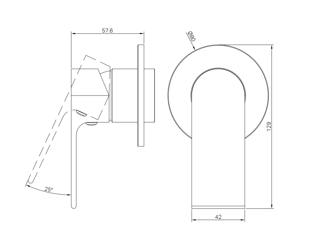 Bianca Shower Mixer 80mm Plate Trim Kits Only Brushed Bronze