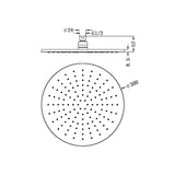 300mm Round Shower Head Graphite