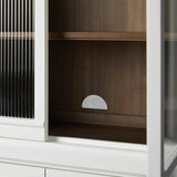 Rowan Modular Reeded Tall Display Cabinet With Glass Doors