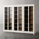 Rowan Modular Wood Tall Display Cabinet With Glass Doors