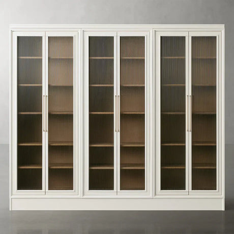 Rowan Modular Tall Display Cabinet Reeded Glass Doors