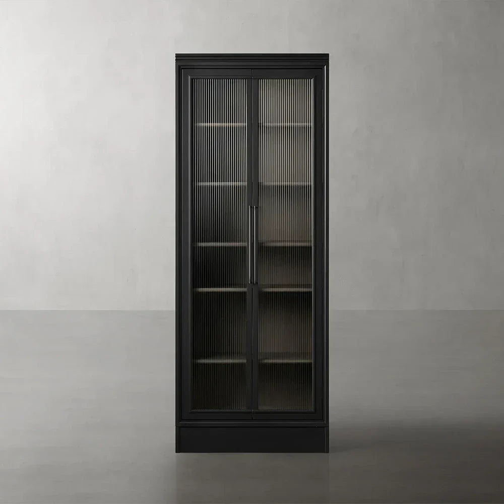 Rowan Modular Tall Display Cabinet Reeded Glass Doors