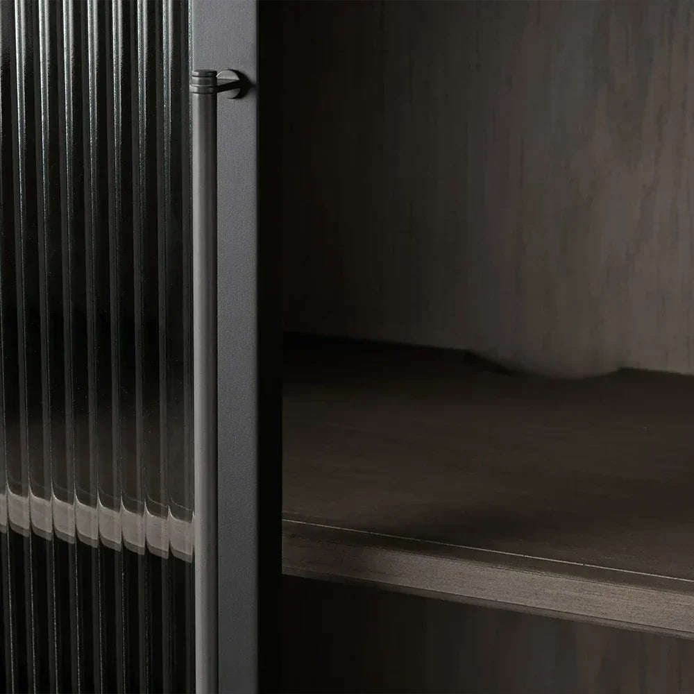 Rowan Modular Tall Display Cabinet Reeded Glass Doors