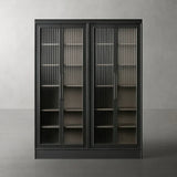 Rowan Modular Tall Display Cabinet Reeded Glass Doors