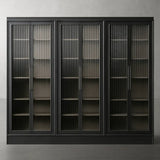 Rowan Modular Tall Display Cabinet Reeded Glass Doors