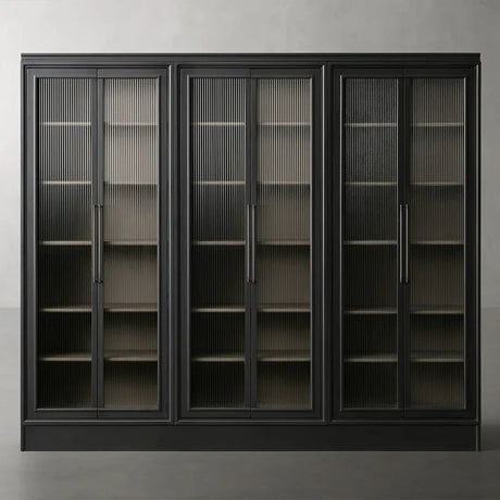 Rowan Modular Tall Display Cabinet Reeded Glass Doors