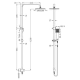 Square Twin Shower Bottom Inlet Chrome