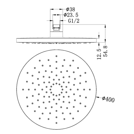 400MM Round Shower Head Roa1207 Chrome