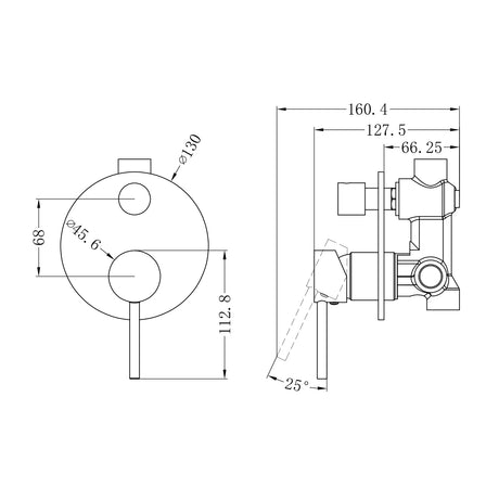 Dolce Shower Mixer With Divertor Matte Black