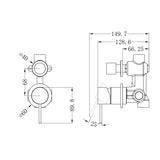 Mecca Shower Mixer With Divertor Separate Back Plate Chrome